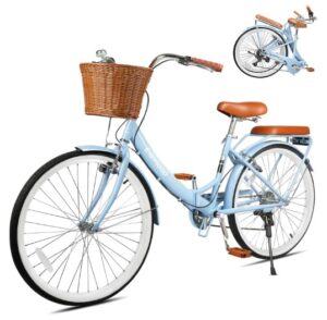 Kaiwrxin Folding Bike with Basket & Rack