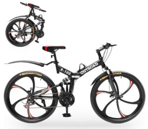 Outroad High-Carbon Steel Folding Mountain Bike